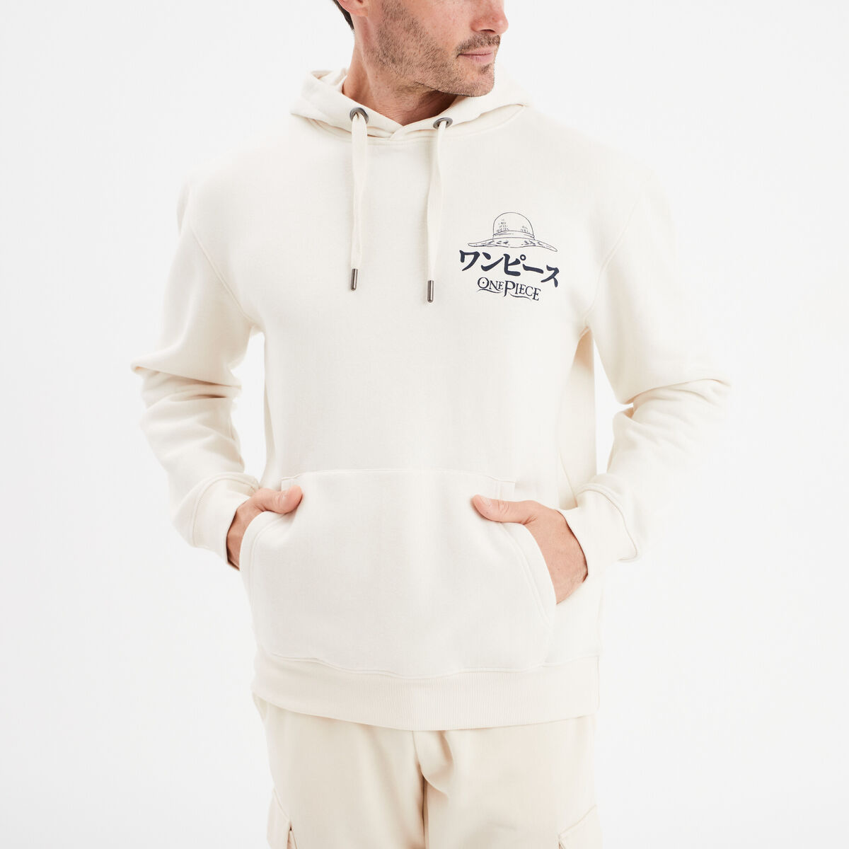 Sweat à capuche hoodie One Piece sable homme