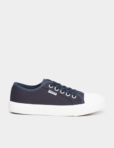 Tennis basses en toile bleu marine gar&ccedil;on