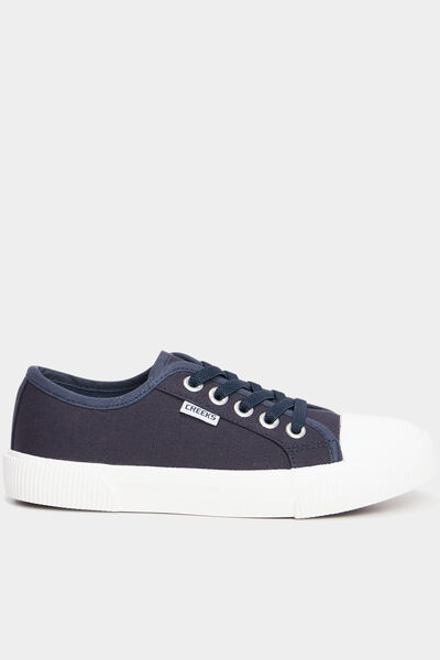 Tennis basses en toile bleu marine gar&ccedil;on