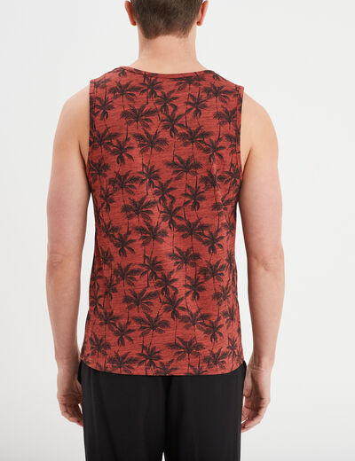 Débardeur col rond coton Liberto vieux rose homme