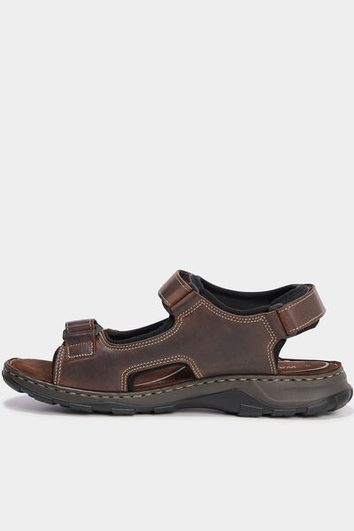 Sandales avec scratchs marron homme
