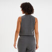 Gilet Barman sans manches ajust&eacute; gris fonc&eacute; femme