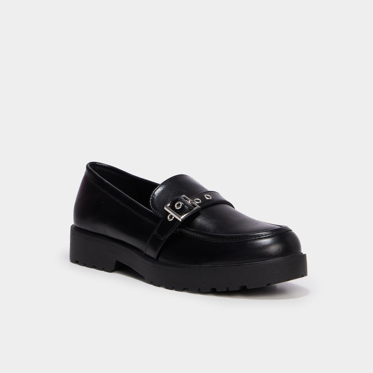 Mocassins avec boucles noir femme