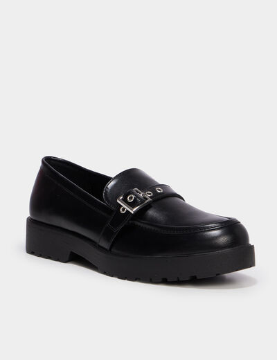 Mocassins avec boucles noir femme