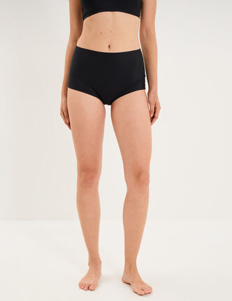 Culotte taille haute taille &eacute;lastiqu&eacute;e noir femme
