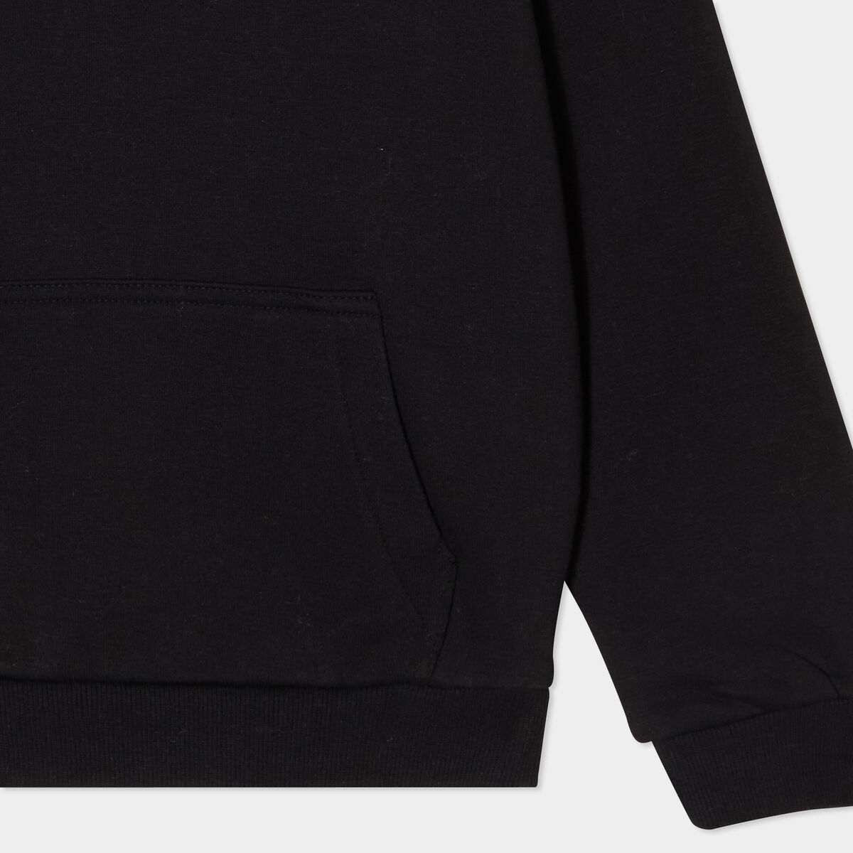 Sweat &agrave; capuche hoodie relax molleton noir fille