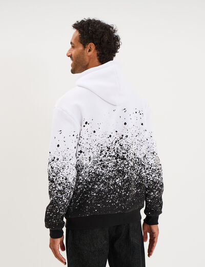 Sweat hoodie &agrave; capuche blanc homme