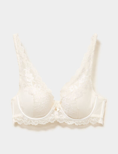 Soutien-gorge foulard avec dentelle blanc femme