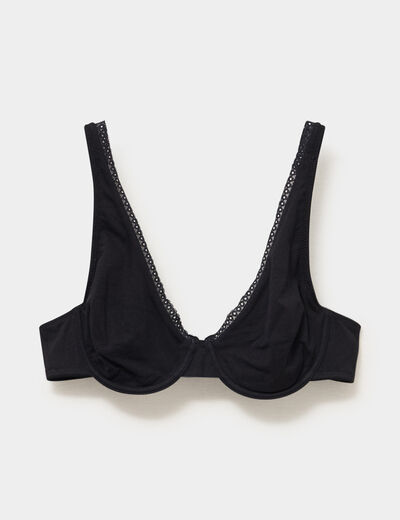 Soutien-gorge foulard coton majoritaire noir femme
