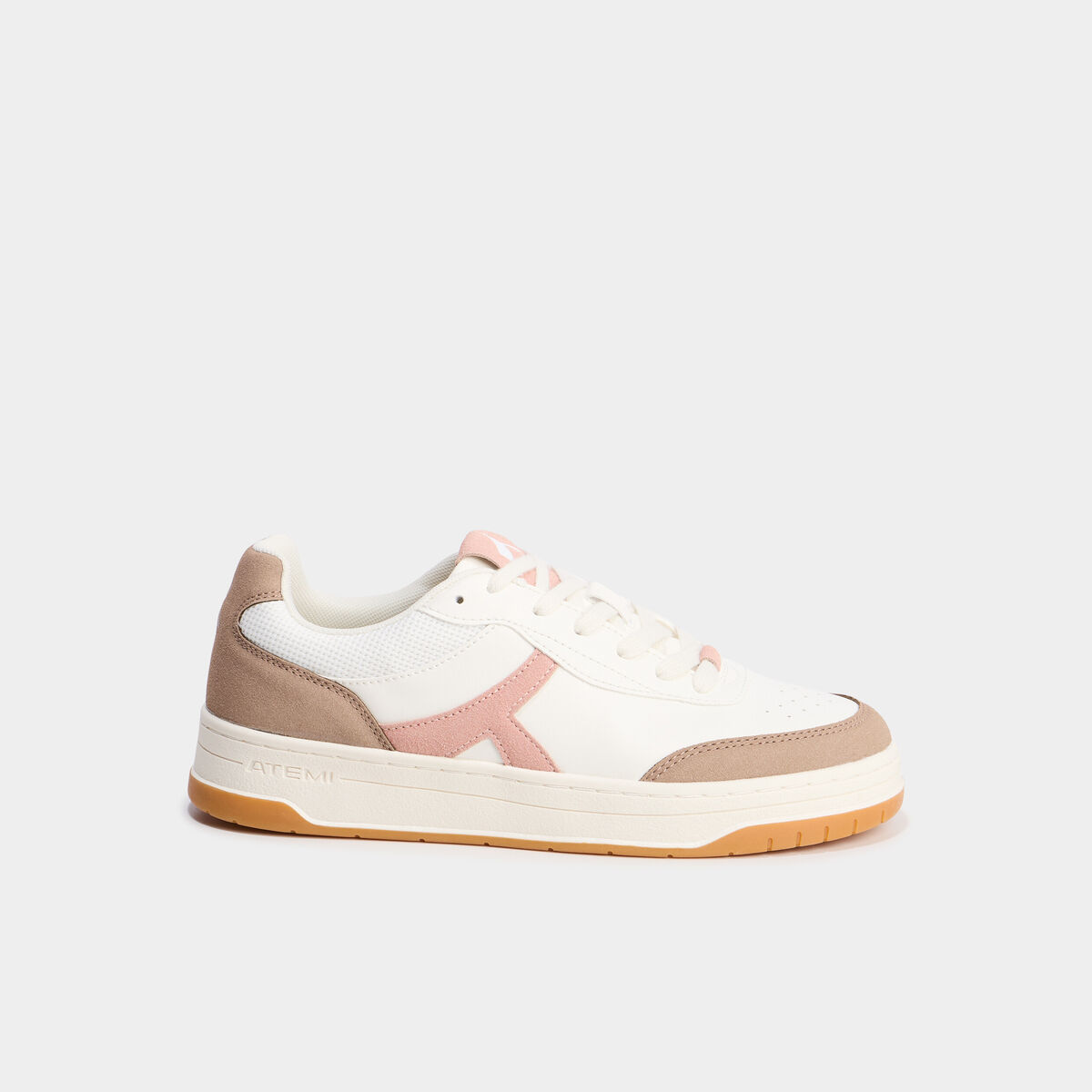 Tennis basses &agrave; lacets rose femme