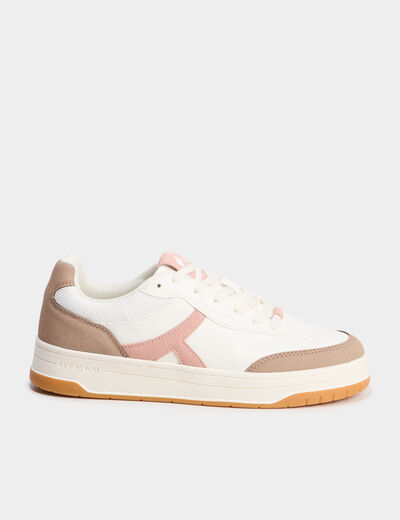 Tennis basses &agrave; lacets rose femme