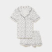 Ensemble pyjama chemise et short ecru femme