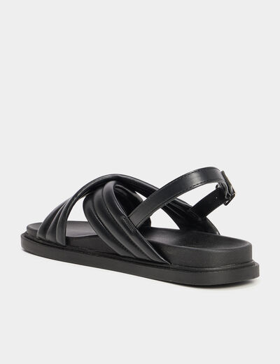 Sandales plates noir femme