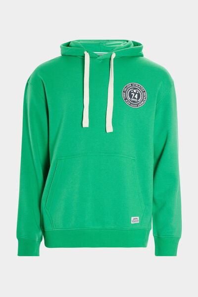 Sweat oversize à capuche hoodie Creeks vert homme