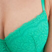 Soutien-gorge corbeille micro dentelle vert menthe femme