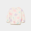 Sweat molletonn&eacute; manches longues creme b&eacute;b&eacute; fille
