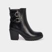 Boots à talons et boucles noir femme