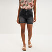 Short mom en jean 5 poches denim noir femme