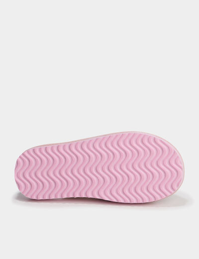 Chaussons mules fourr&eacute;s rose fille