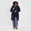 Peignoir velours fils métallisés bleu marine femme grande taille