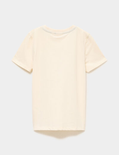 T-shirt manches courtes coton Bluey ecru gar&ccedil;on