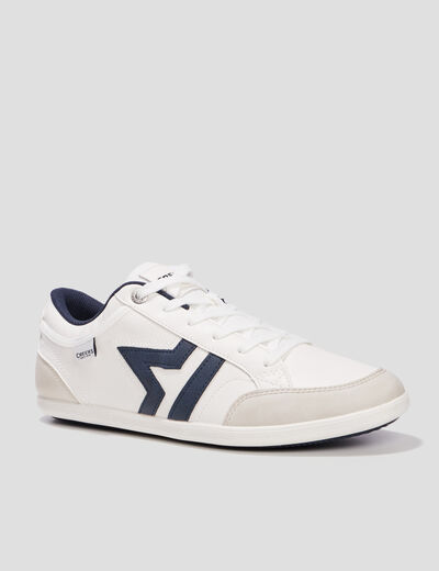 Tennis basses à lacets blanc homme