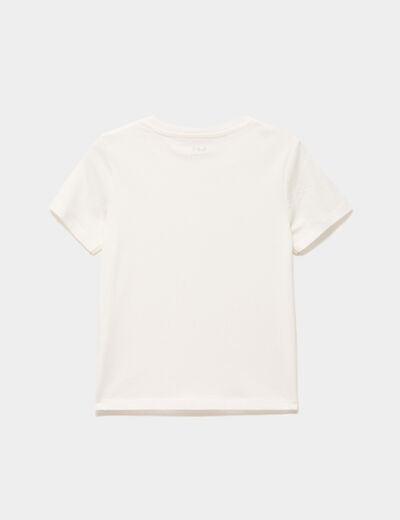 Lot 2 t-shirts manches courtes coton ivoire fille