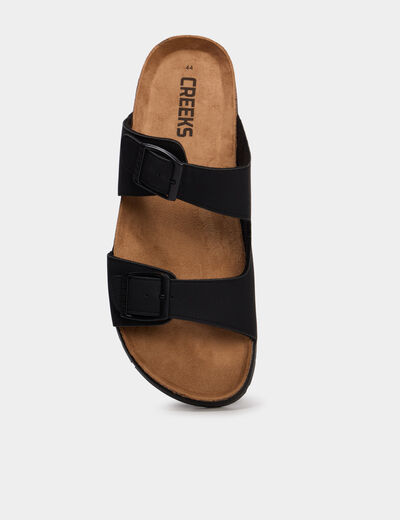Sandales &agrave; boucles noir homme