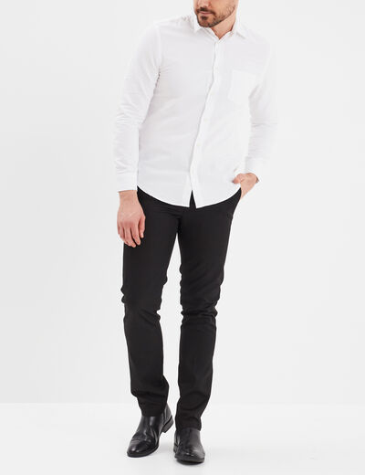 Pantalon droit avec pinces noir homme