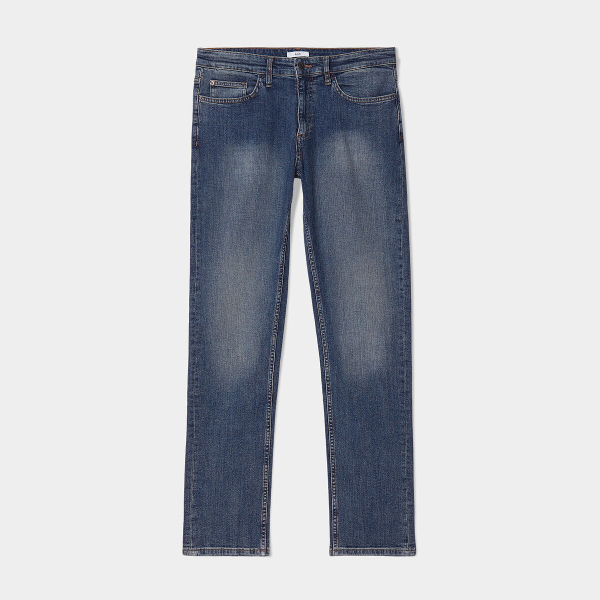 Jeans straight 5 poches denim used homme