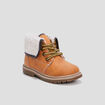 Bottines plates fourrées zippées camel bébé garçon