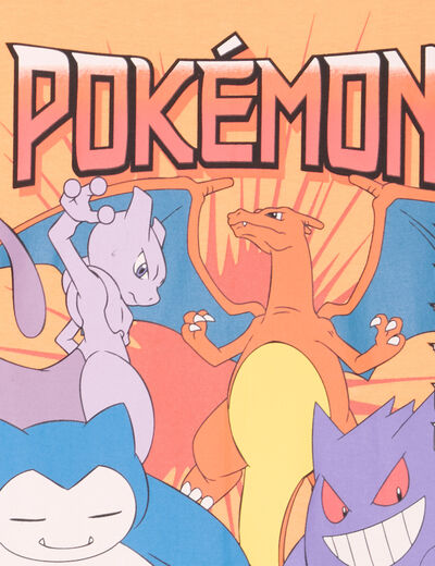 T-shirt manches courtes Pokémon rose saumon garçon