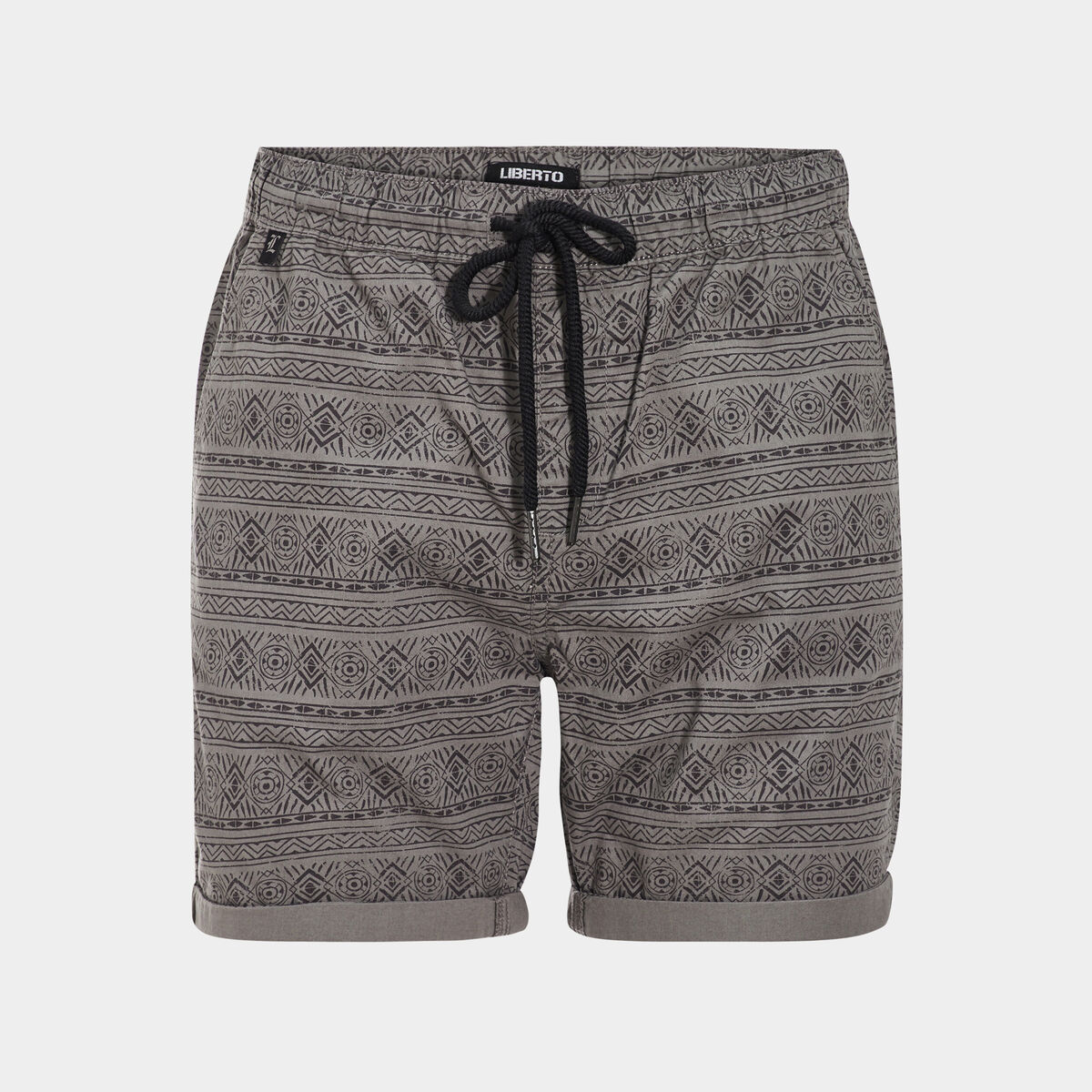 Short droit avec cordon Liberto gris foncé homme