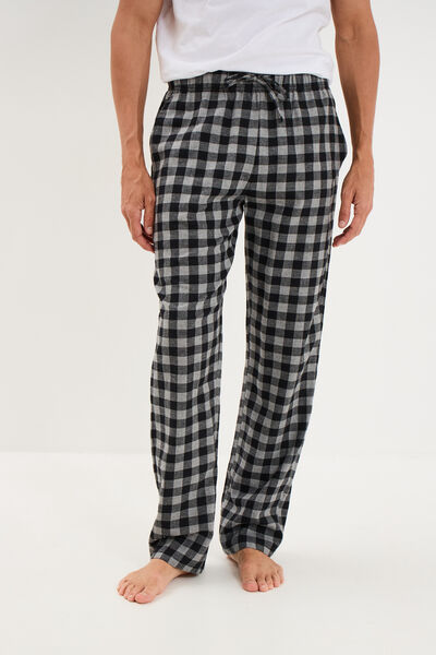 Pantalon de pyjama coton coupe droite gris moyen homme