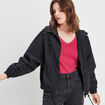 Blouson droit à capuche noir femme