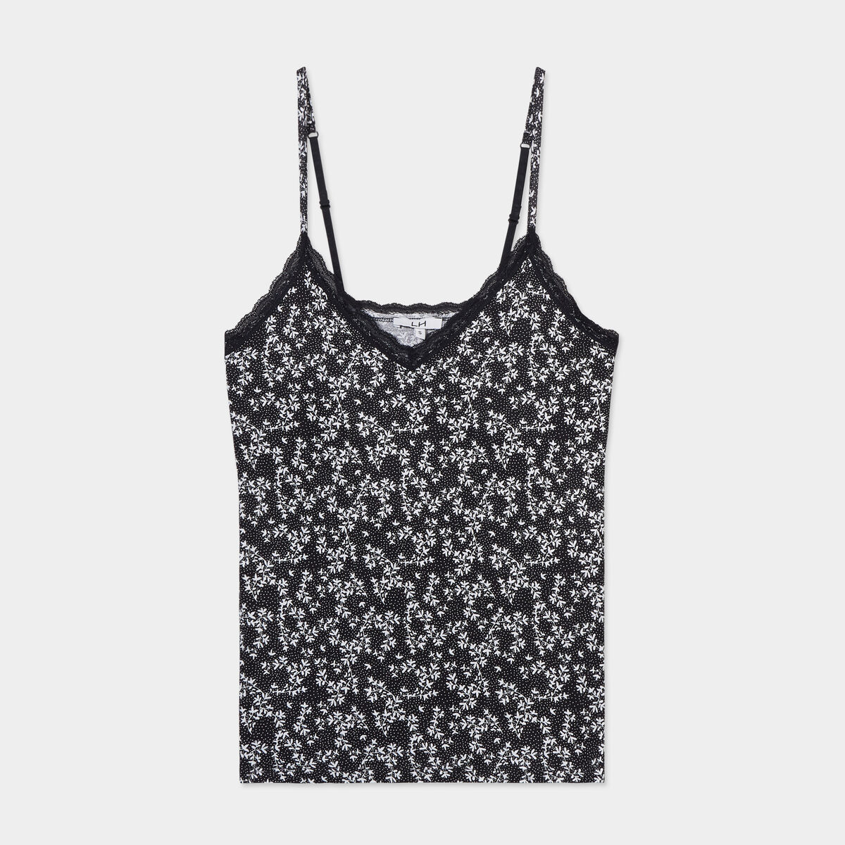 Haut de pyjama débardeur à bretelles noir femme