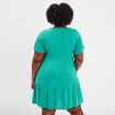 Robe courte évasée col cache-coeur vert femme grande taille
