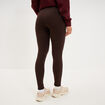 Legging taille haute marron fonc&eacute; femme