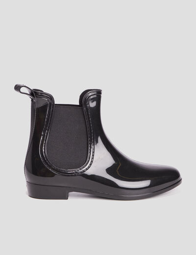 Bottines chelsea de pluie noir femme