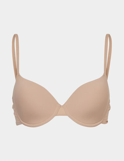 Soutien-gorge corbeille microfibre beige femme