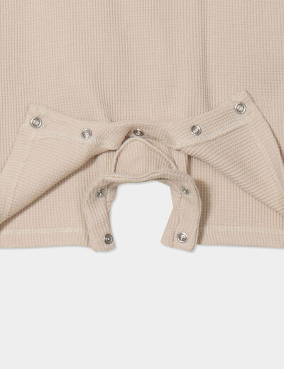 Ensemble combinaison et chaussettes taupe bébé garçon