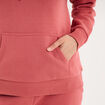 Sweat hoodie 1 poche &agrave; capuche vieux rose femme