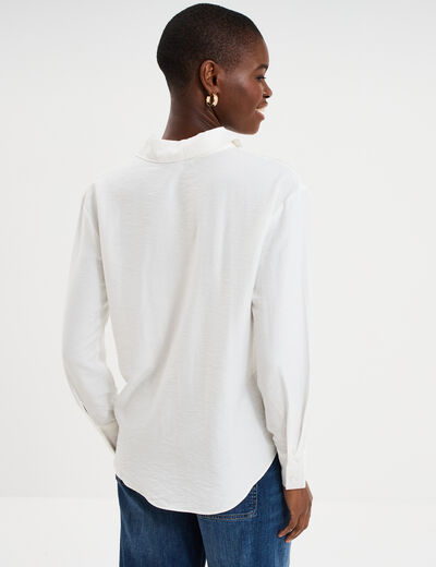Chemisier Blanc Femme Oasis - Taille 14 - Manches Longues - Occasion Très Bon État