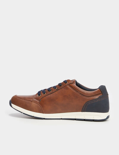 Derbies d&eacute;tails zipp&eacute;s marron homme
