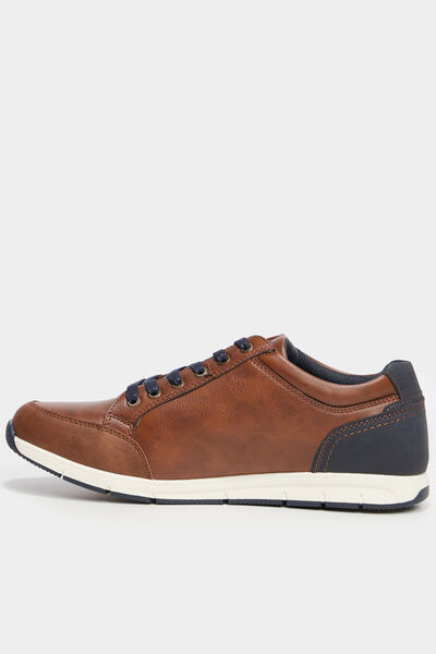 Derbies d&eacute;tails zipp&eacute;s marron homme
