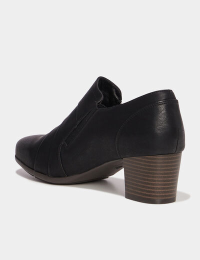 Bottines confort &agrave; talons zipp&eacute;s noir femme
