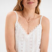 Débardeur broderie anglaise à bretelles blanc femme