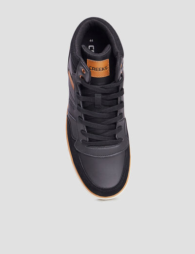 Baskets montantes à lacets noir homme