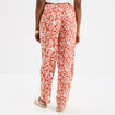 Pantalon avec pan noué mélange lin terracotta femme