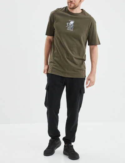 T-shirt manches courtes Kakashi Naruto vert kaki homme